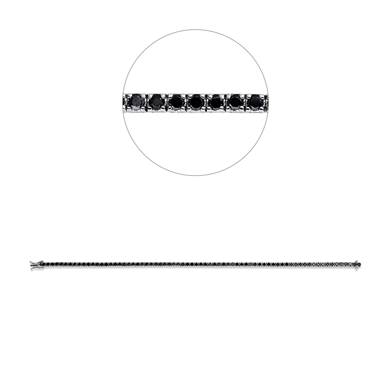 Armband 18 kt WG, 72 Brill. 2,70 ct, schwarz