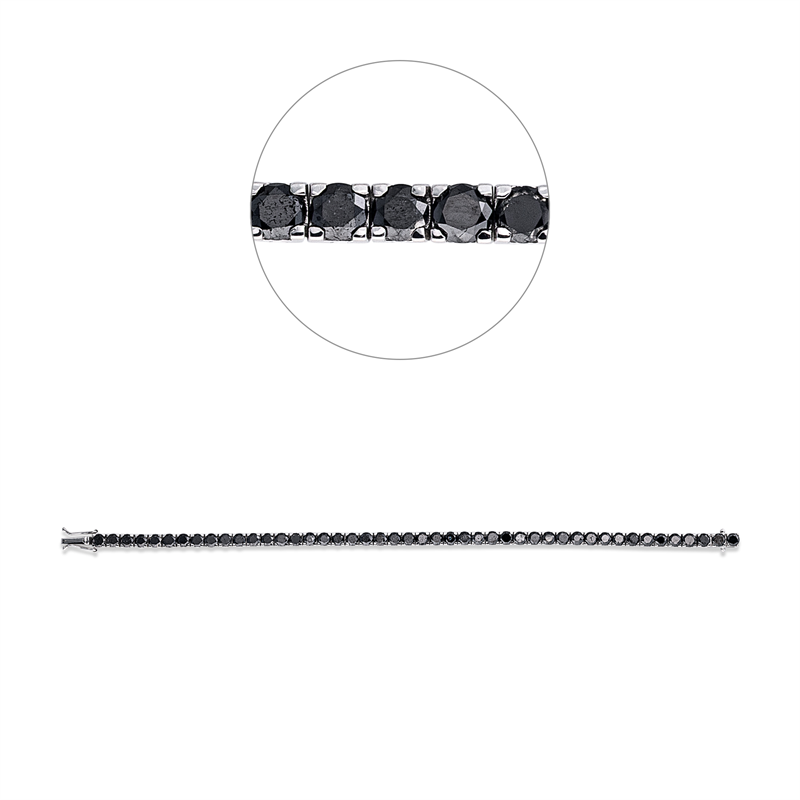 Armband 18 kt WG, 46 Brill. 9,66 ct, schwarz