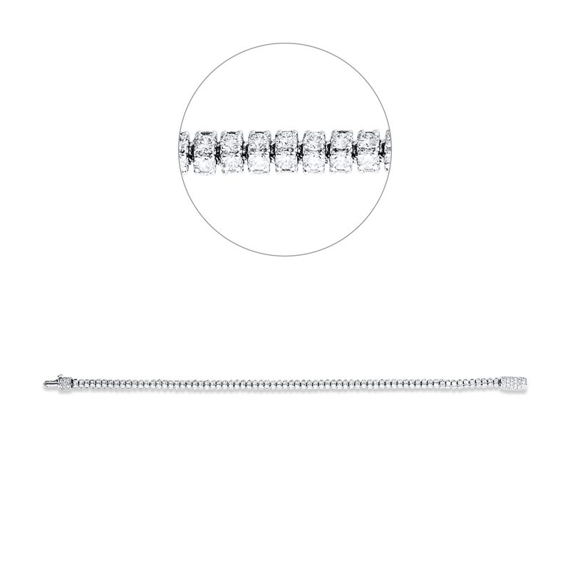 Armband 18 kt WG, 427 Brill. 9,15 ct, TW-si