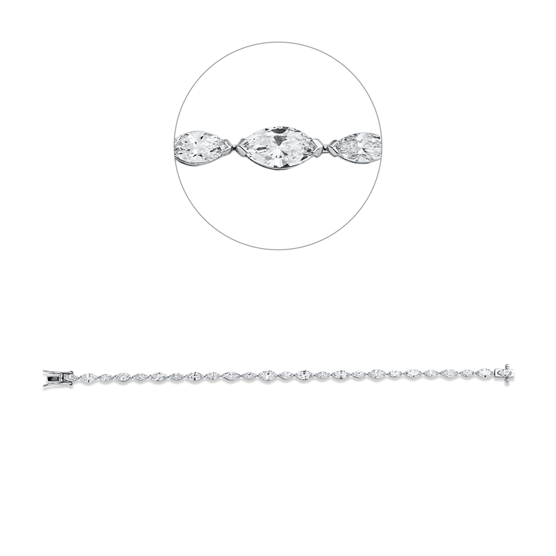 Armband 18 kt WG, 25 Fant-Schl. 5,43 ct, TW-si