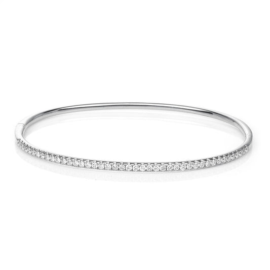 Armreif 18 kt WG, 43 Brill. 0,76 ct, TW-si