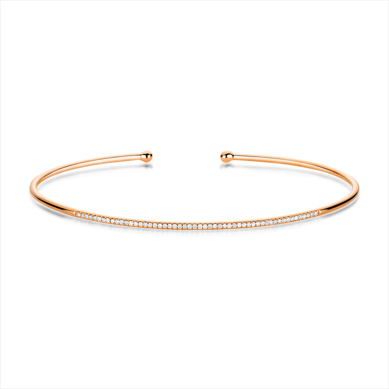 Armreif 18 kt RG, 53 Brill. 0,16 ct, W-si