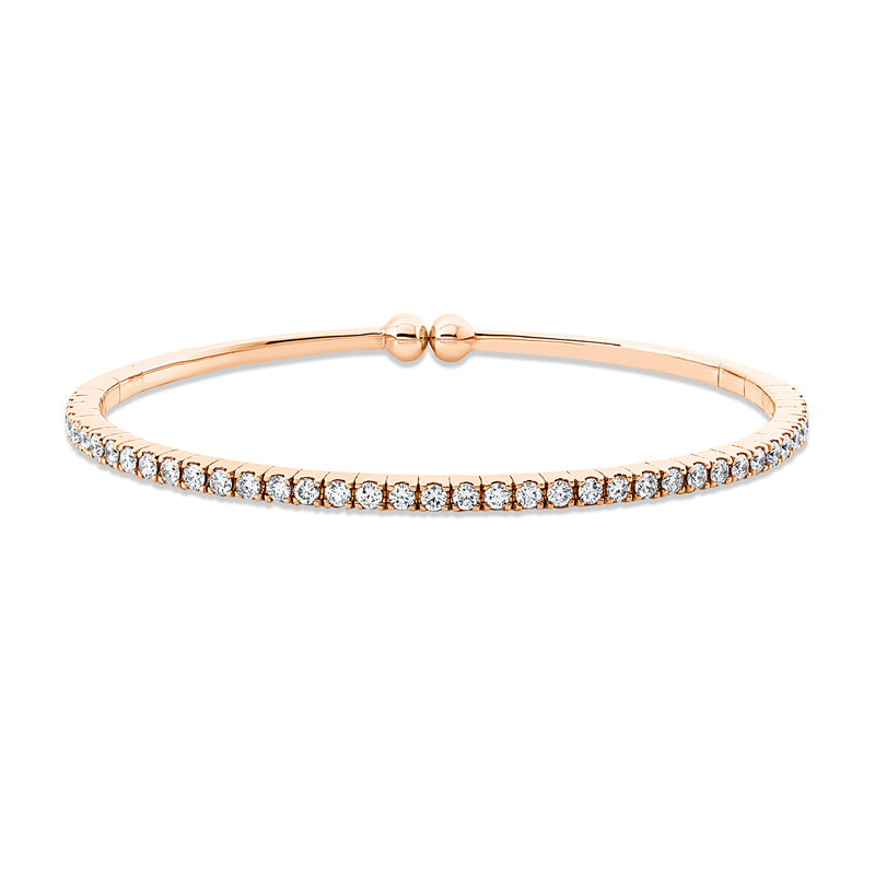 Armreif 18 kt RG, 40 Brill. 1,36 ct, TW-vsi