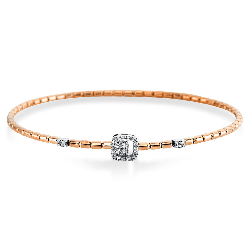 Armreif 18 kt RG+WG, 4 Brill. 0,04 ct, TW-vsi/si, 20 Brill. 0,09 ct, TW-vsi/si
