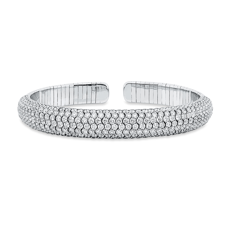 Armreif 18 kt WG, 301 Brill. 9,18 ct, TW-vsi