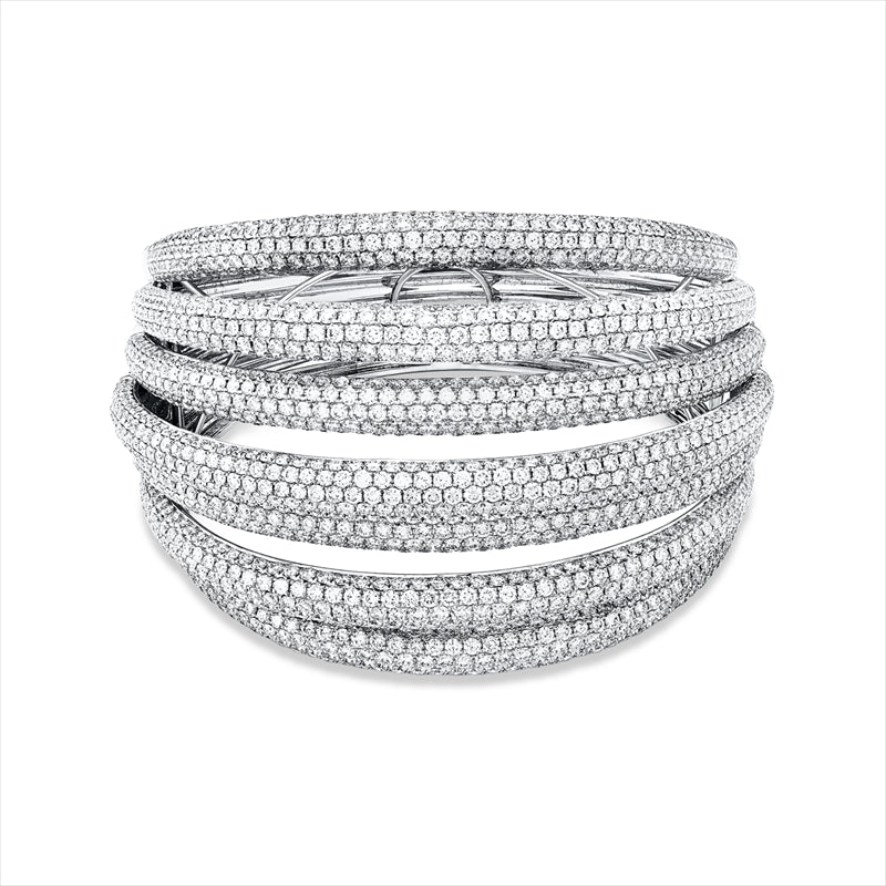 Armreif 18 kt WG, 1809 Brill. 29,48 ct, TW-vsi