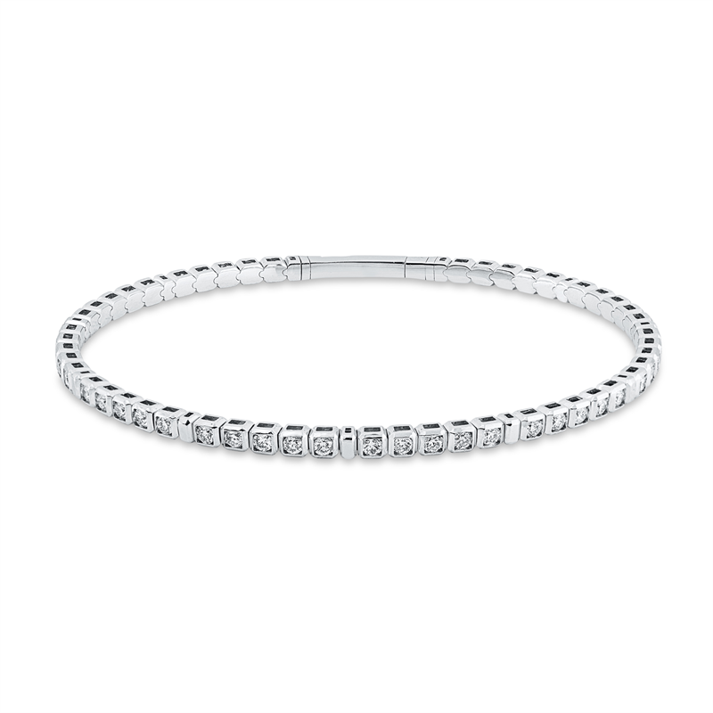 Armreif 18 kt WG, 50 Brill. 1,62 ct, TW-si