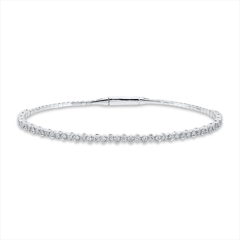 Armreif 18 kt WG, 52 Brill. 0,75 ct, TW-si