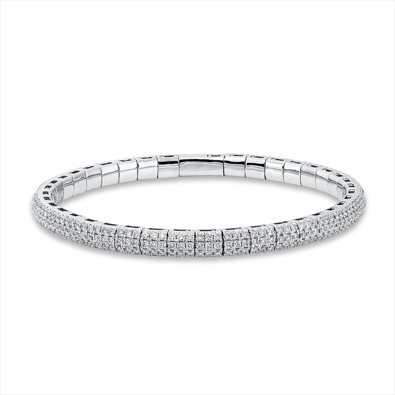 Armreif 18 kt WG, Flex-Band, variabel, 360 Brill. 4,28 ct, TW-si
