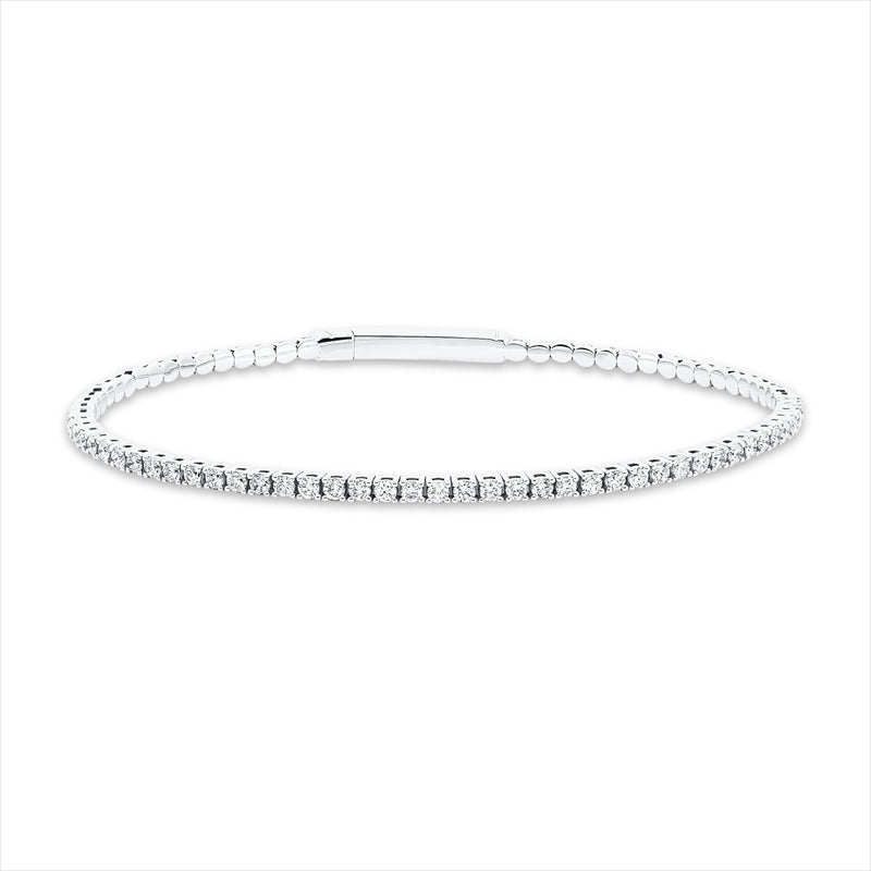 Armreif 18 kt WG, 41 Brill. 0,85 ct, W-si