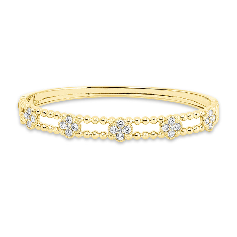 Armreif 18 kt GG, 20 Brill. 1,20 ct, TW-si, 5 Brill. 0,05 ct, TW-si