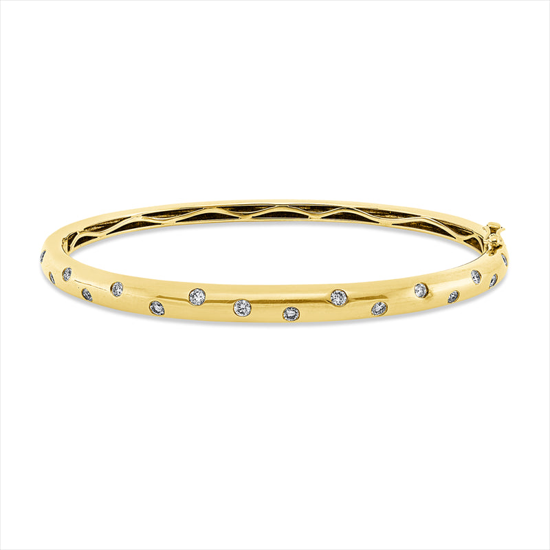 Armreif 14 kt GG, 16 Brill. 0,47 ct, W-pi