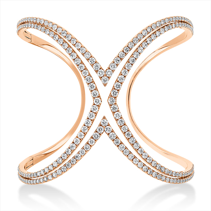 Armreif 18 kt RG, 228 Brill. 6,22 ct, TW-si