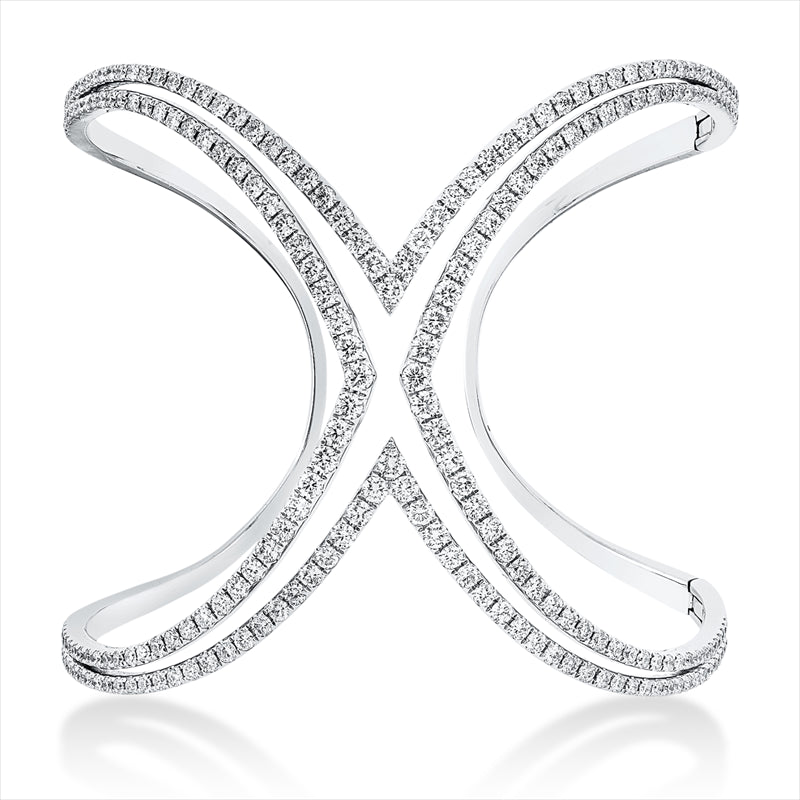 Armreif 18 kt WG, 228 Brill. 6,45 ct, TW-si
