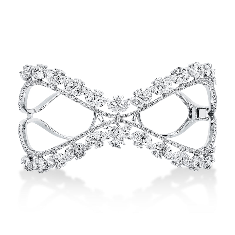 Armreif 18 kt WG, 212 Brill. 6,99 ct, TW-vsi/si