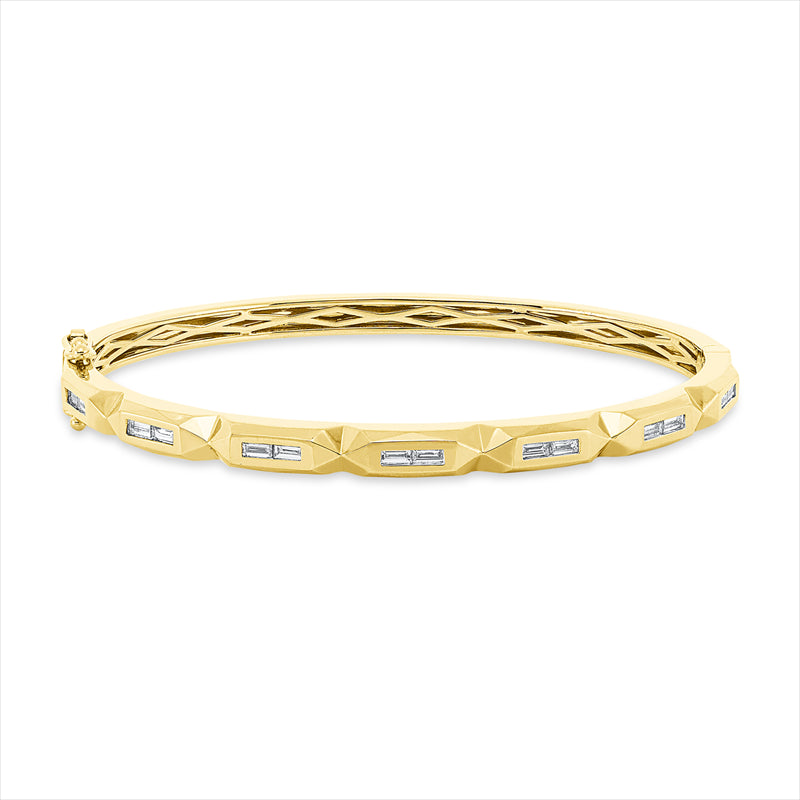 Armreif 14 kt GG, 14 Bag. 0,58 ct, TW-si