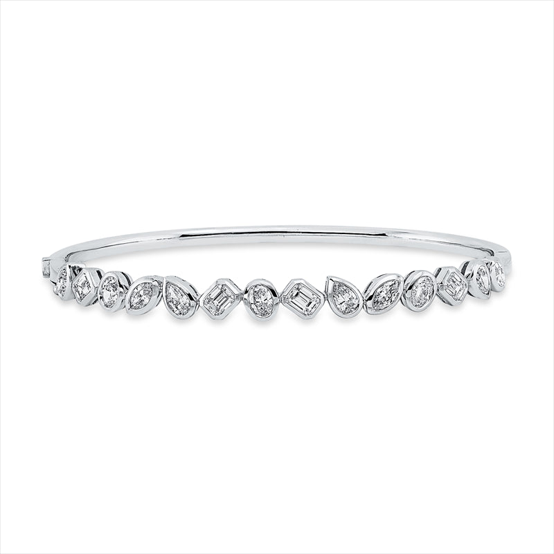 Armreif 18 ktWG,4 Sm 0,73ct, TW-vsi,3 Nav.0,41ct, TW-si,3 Oval 0,43ct, TW-vsi, 4 Trop 0,59ct,TW-si