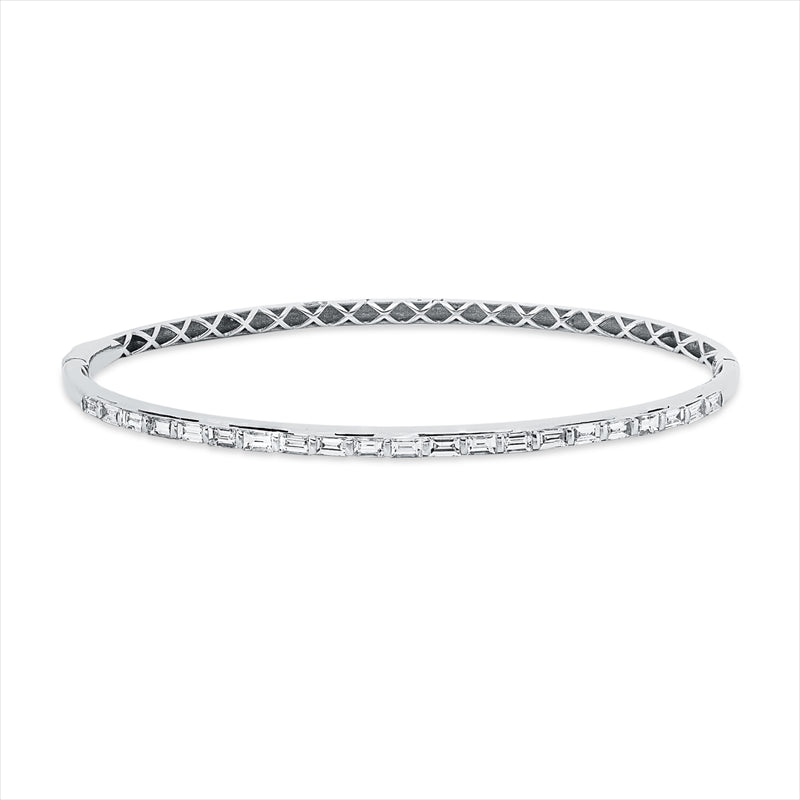 Armreif 18 kt WG, 21 Bag. 0,89 ct, TW-vsi
