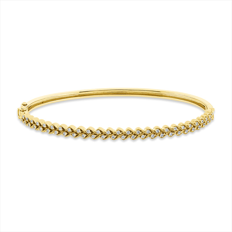 Armreif 14 kt GG, 52 Brill. 0,32 ct, TW-si