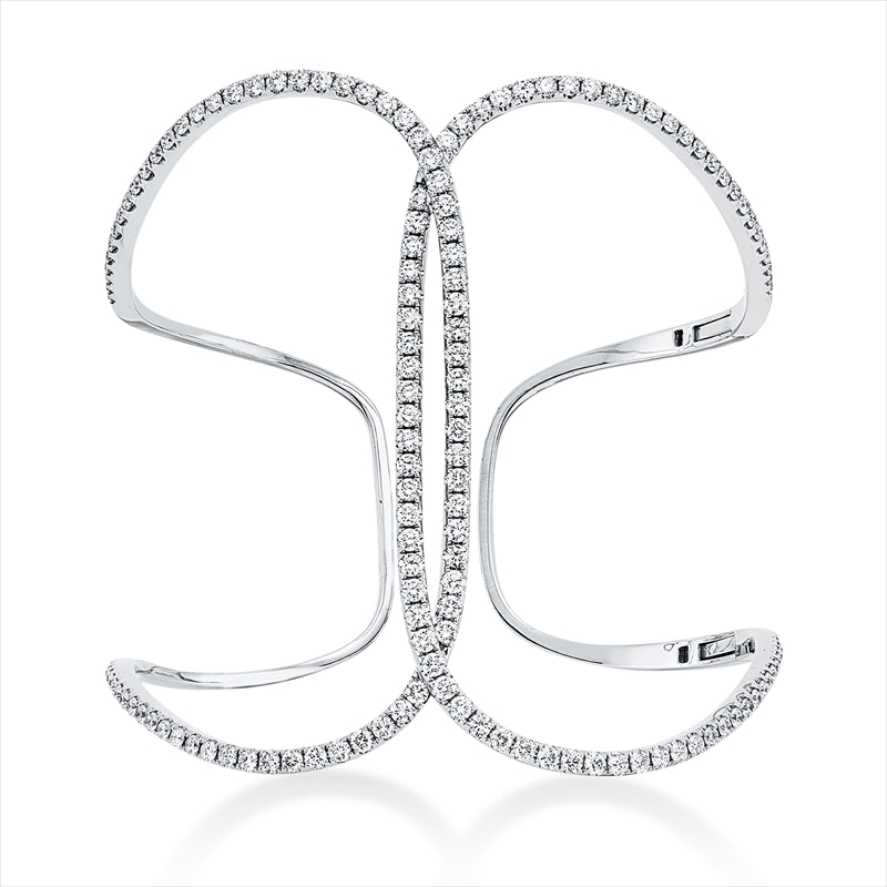 Armreif 18 kt WG, 142 Brill. 3,06 ct, TW-si