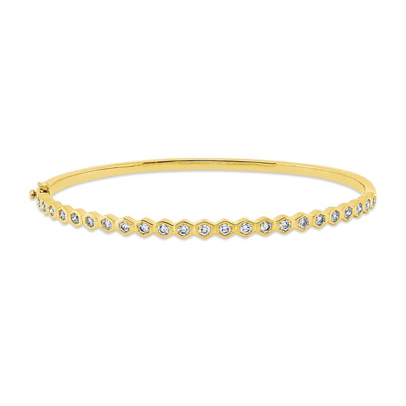 Armreif 18 kt GG+WG, 23 Brill. 0,75 ct, TW-si