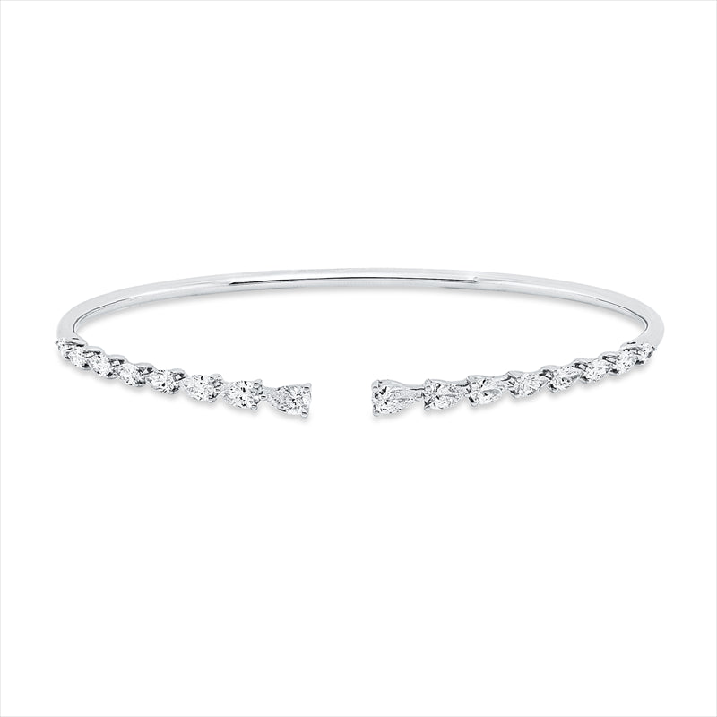 Armreif 18 kt WG, 16 Tropfen 1,14 ct, TW-vsi