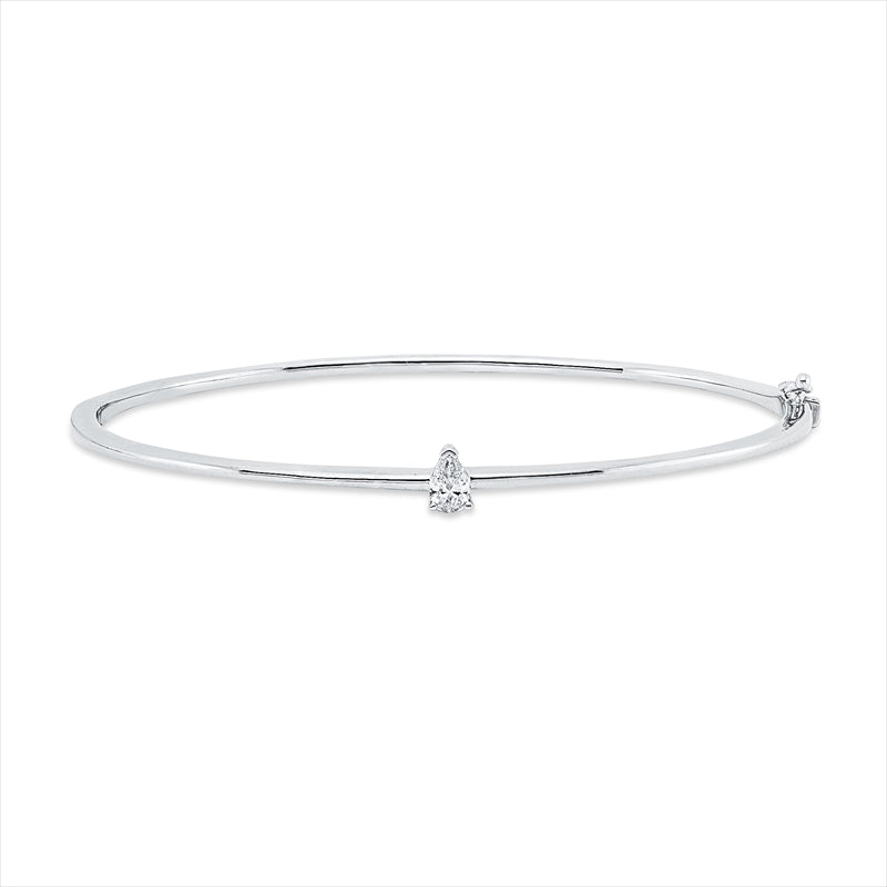 Armreif 18 kt WG, 1 Tropfen 0,19 ct, TW-si