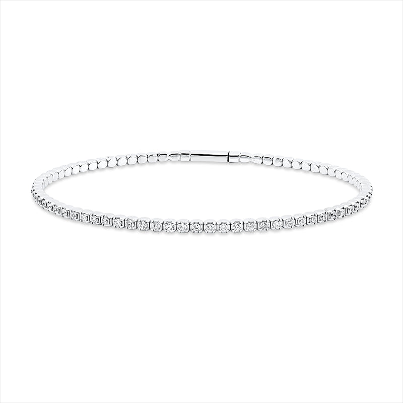 Armreif 14 kt WG, 41 Brill. 0,53 ct, TW-pi