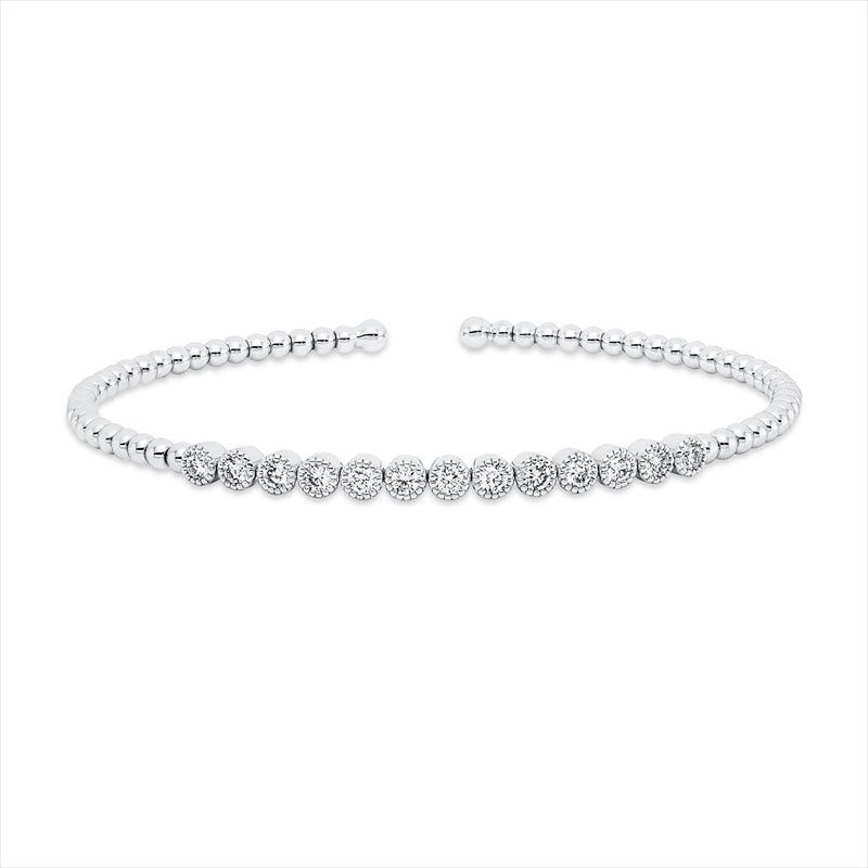 Armreif 18 kt WG, 13 Brill. 0,51 ct, TW-si