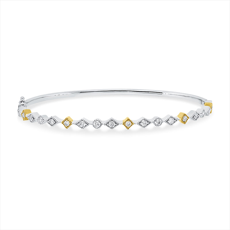 Armreif 18 kt WG+GG, 19 Brill. 0,64 ct, TW-si