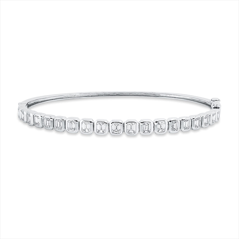 Armreif 18 kt WG, 19 Sm.schliff 2,20 ct, W-si