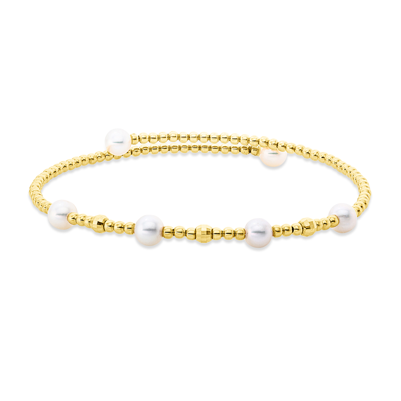 Armreif 18 kt GG, 6 SW weiß 4,5 mm