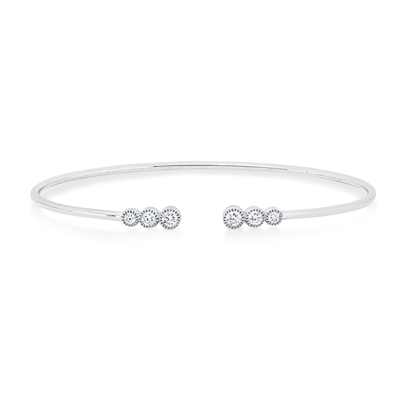 Armreif 18 kt WG, flexibel, 6 Brill. 0,27 ct, TW-si