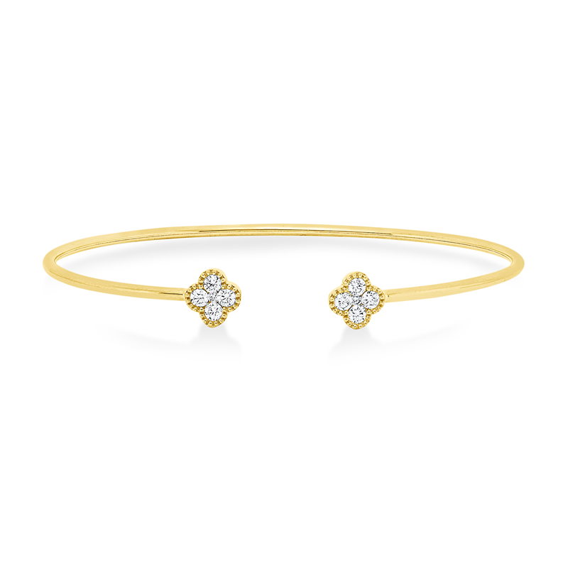 Armreif 18 kt GG, 10 Brill. 0,32 ct, TW-si