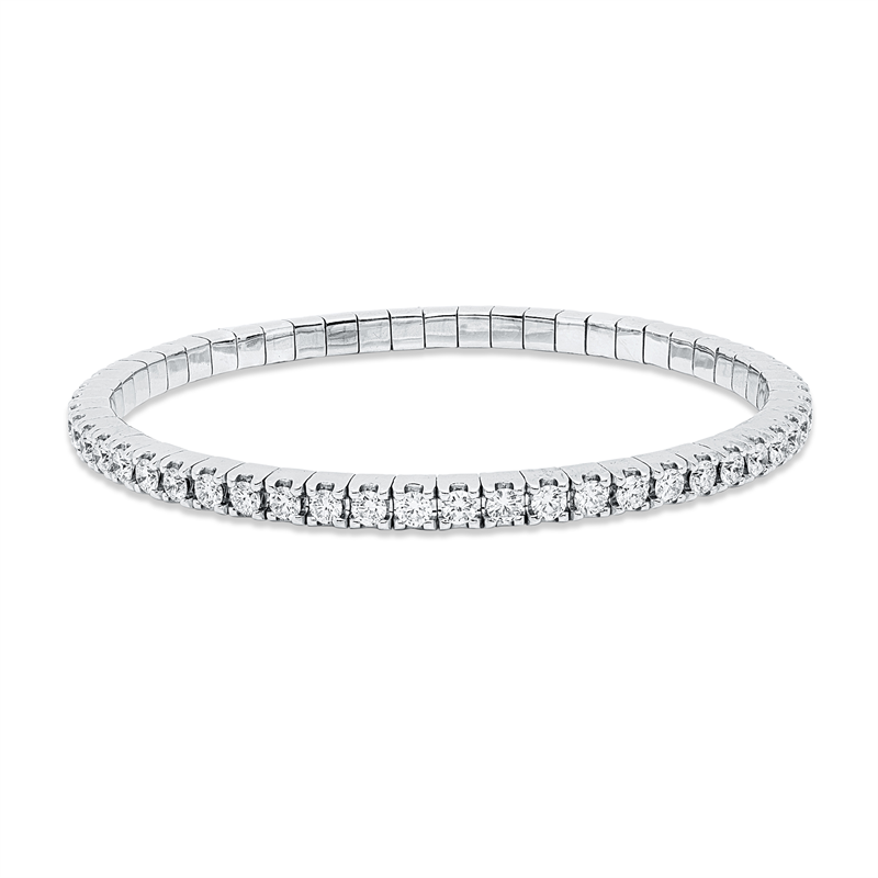 Armreif 14 kt WG, Flex-Band, variabel, 55 Brill. 4,85 ct, TW-si