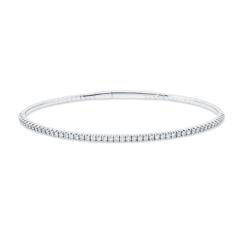 Armreif 18 kt WG, 51 Brill. 0,61 ct, F-vsi/si