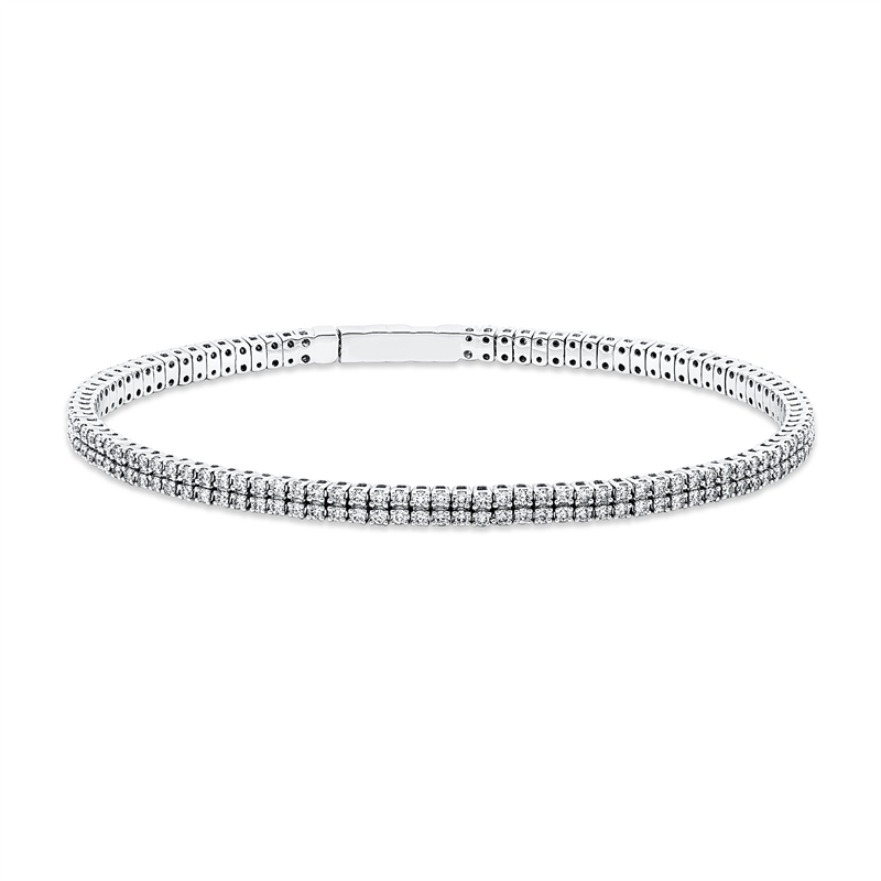 Armreif 18 kt WG, flexibel, 198 Brill. 1,99 ct, TW-si