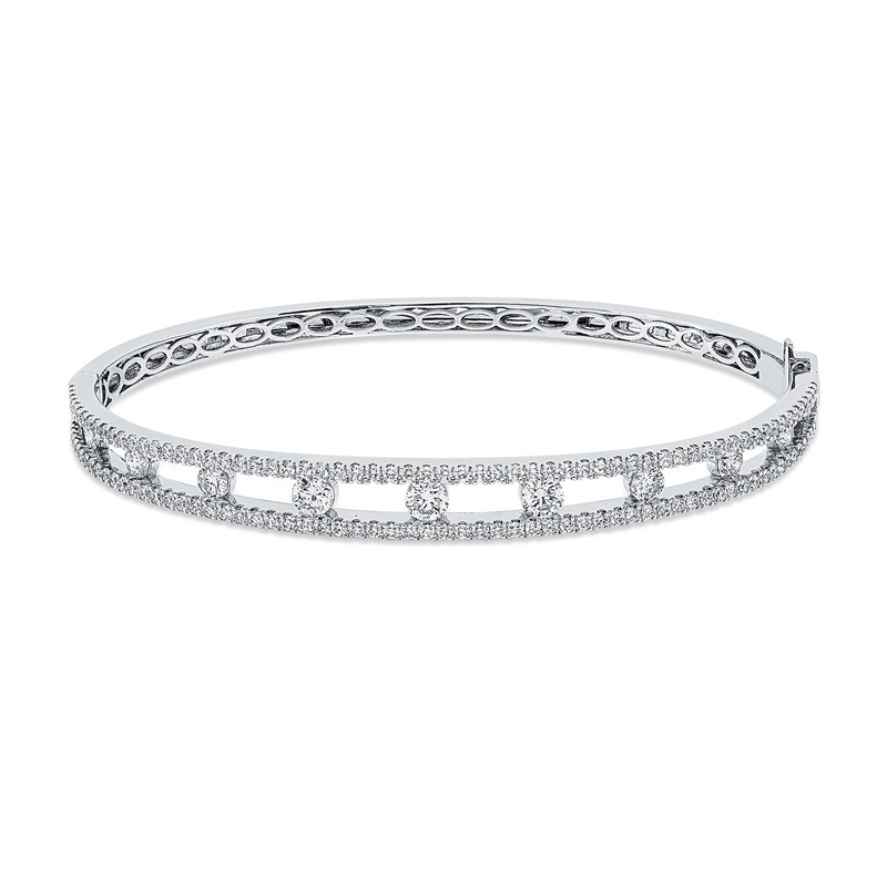 Armreif 18 kt WG, 137 Brill. 1,80 ct, F-vsi
