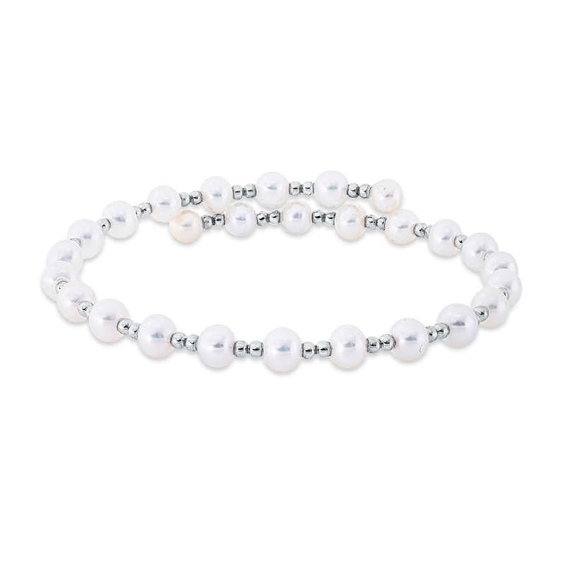 Armreif 18 kt WG, 27 SW weiß 4,5 mm