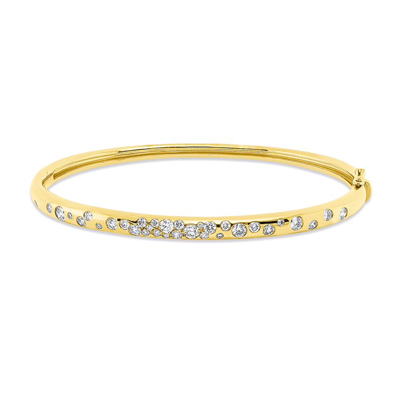 Armreif 18 kt GG, 33 Brill. 1,02 ct, TW-pi