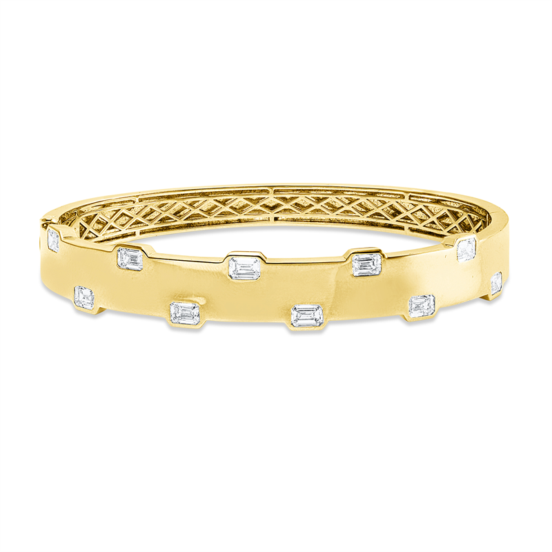 Armreif 18 kt GG, 10 Sm.schliff 1,94 ct, TW-vsi
