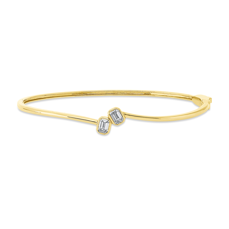 Armreif 18 kt GG, 2 Sm.schliff 0,54 ct, TW-si