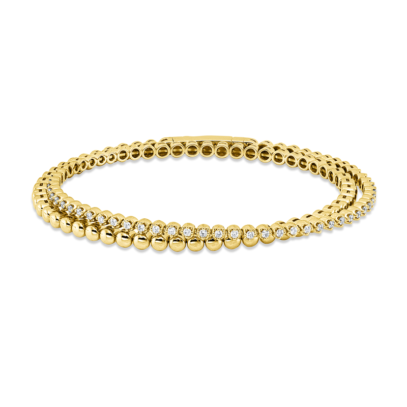 Armreif 18 kt GG, 40 Brill. 0,48 ct, TW-pi