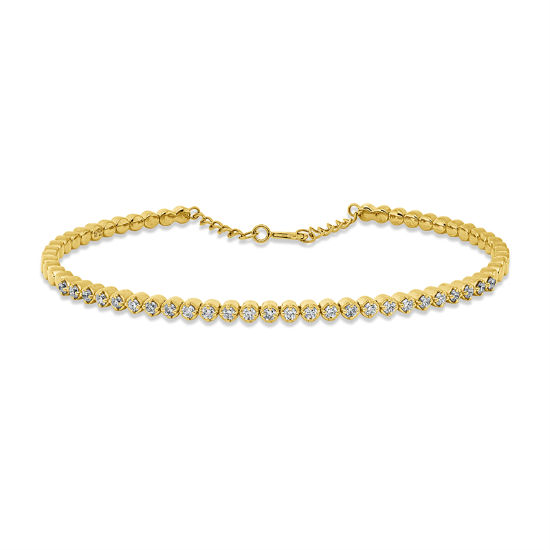 Armreif 18 kt GG, Flex-Band, variabel, 26 Brill. 0,46 ct, W-pi