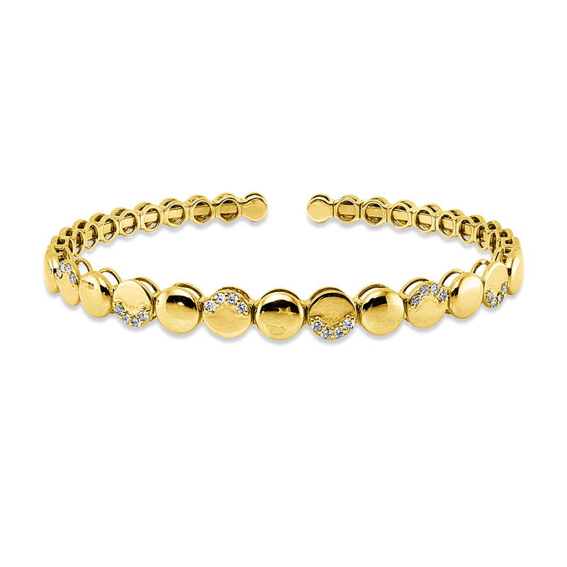 Armreif 18 kt GG, 24 Brill. 0,25 ct, TW-si