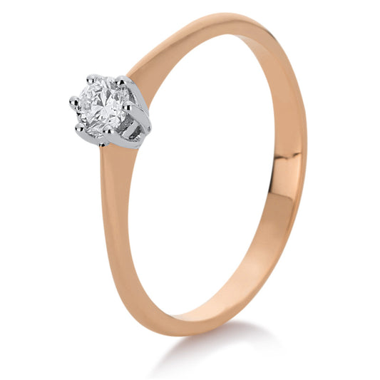 Ring 14 kt RG+WG, 1 Brill. 0,20 ct, TW-si