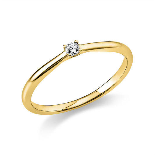 Ring 14 kt GG, 1 Brill. 0,05 ct, TW-si