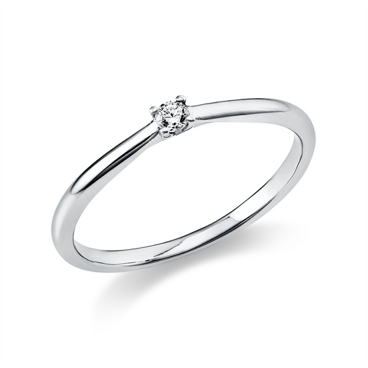 Ring 14 kt WG, 1 Brill. 0,05 ct, TW-si
