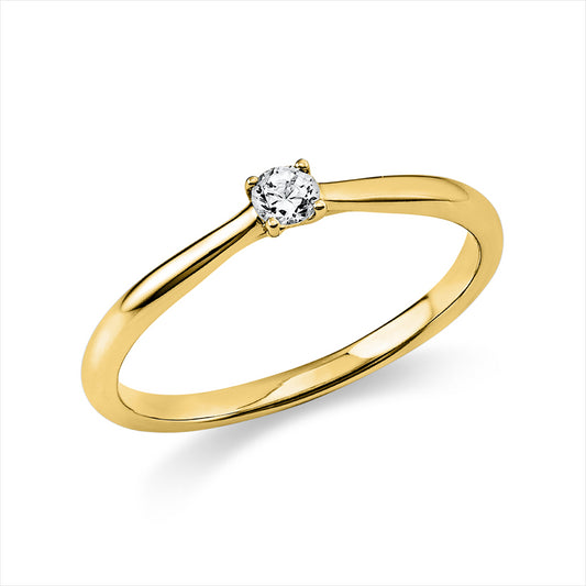 Ring 14 kt GG, 1 Brill. 0,10 ct, TW-si