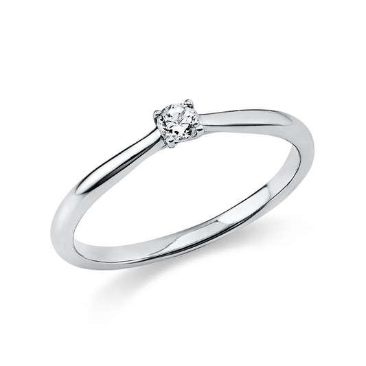 Ring 14 kt WG, 1 Brill. 0,10 ct, TW-si